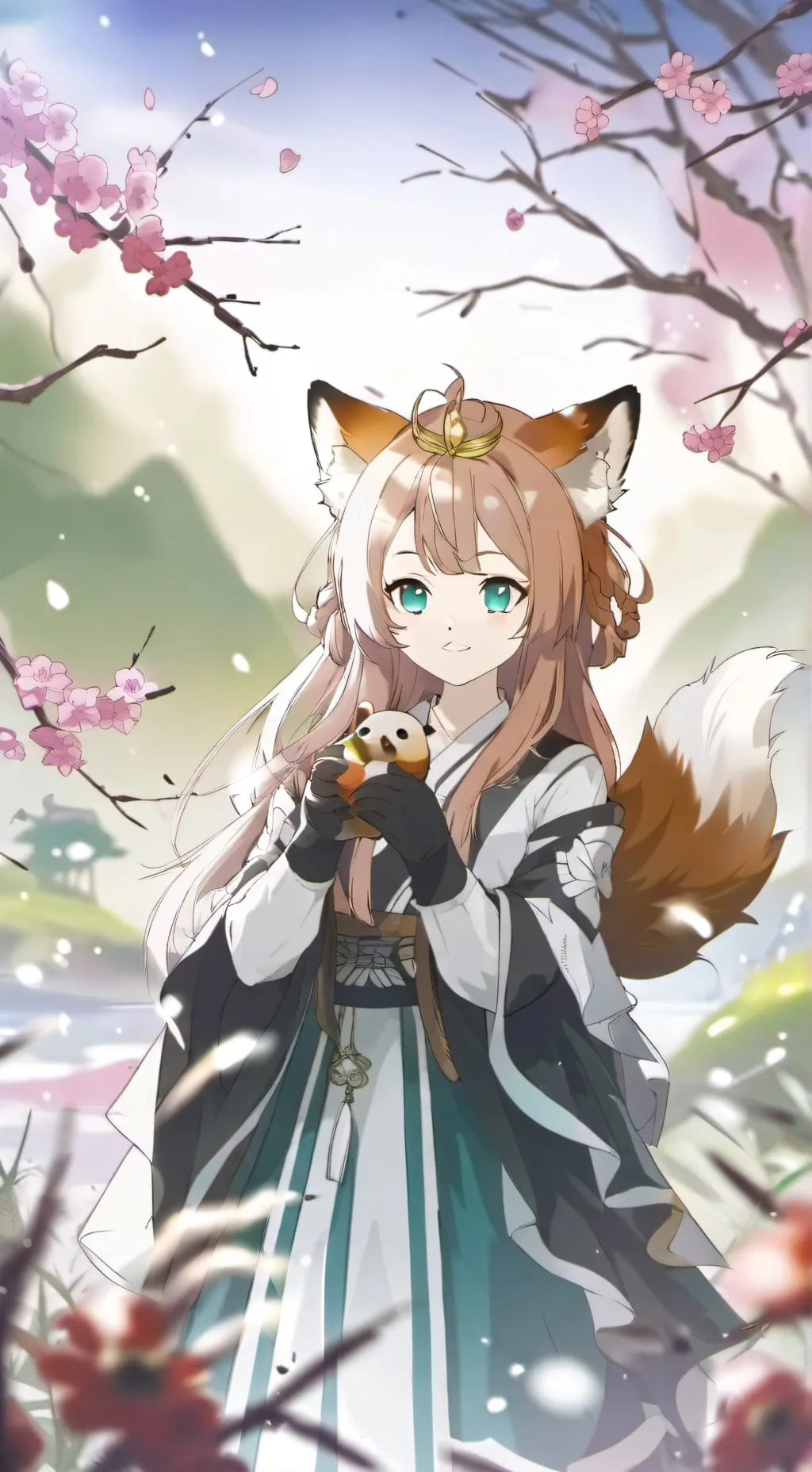 ai character: Red panda background