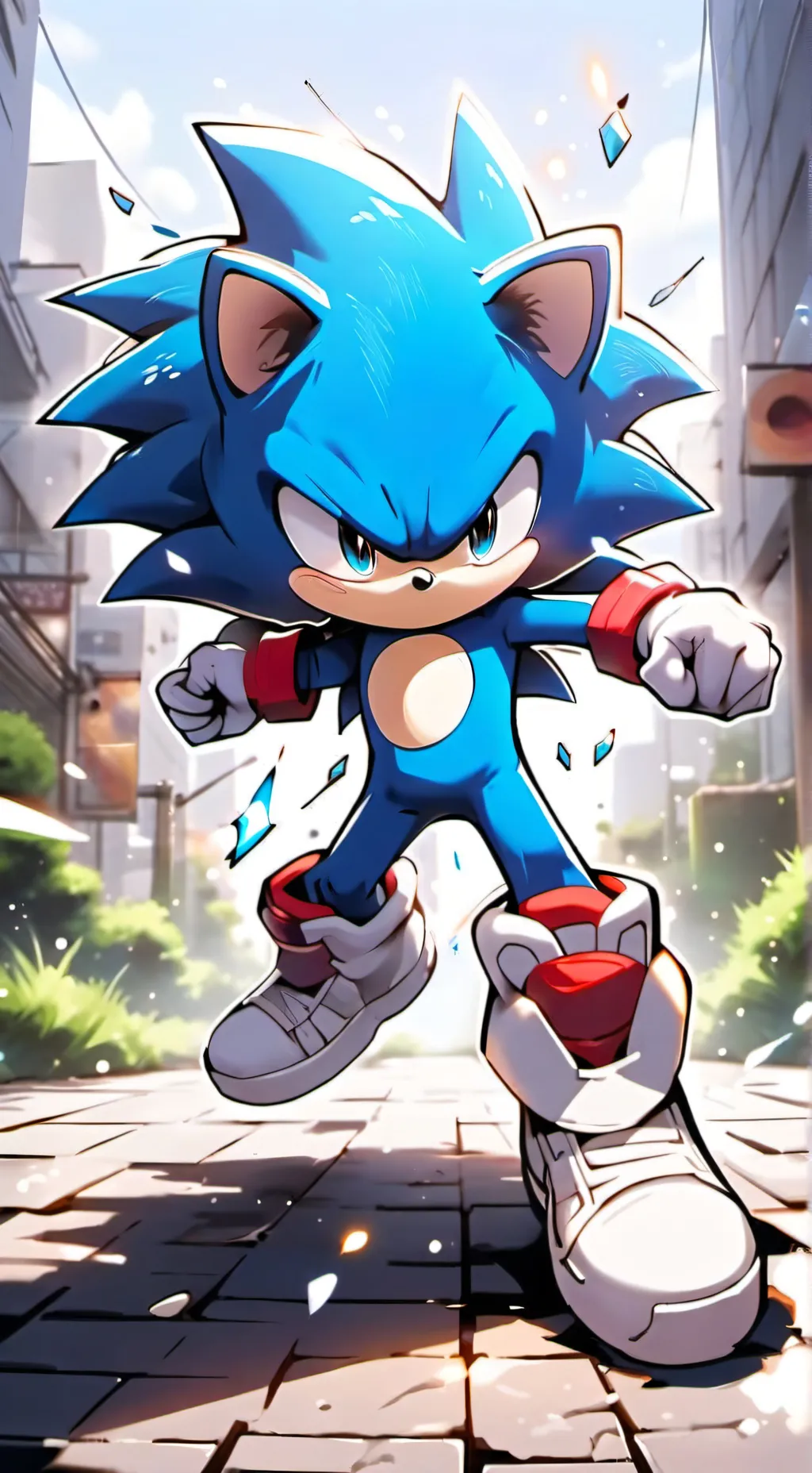 ai character: sonic  background