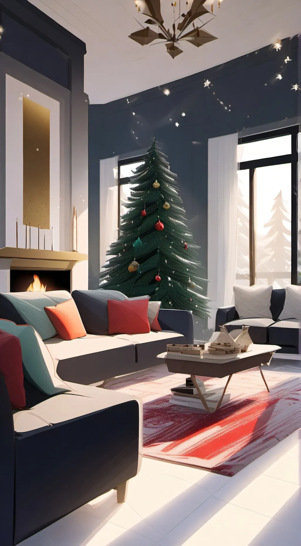ai character: MHA Christmas  background