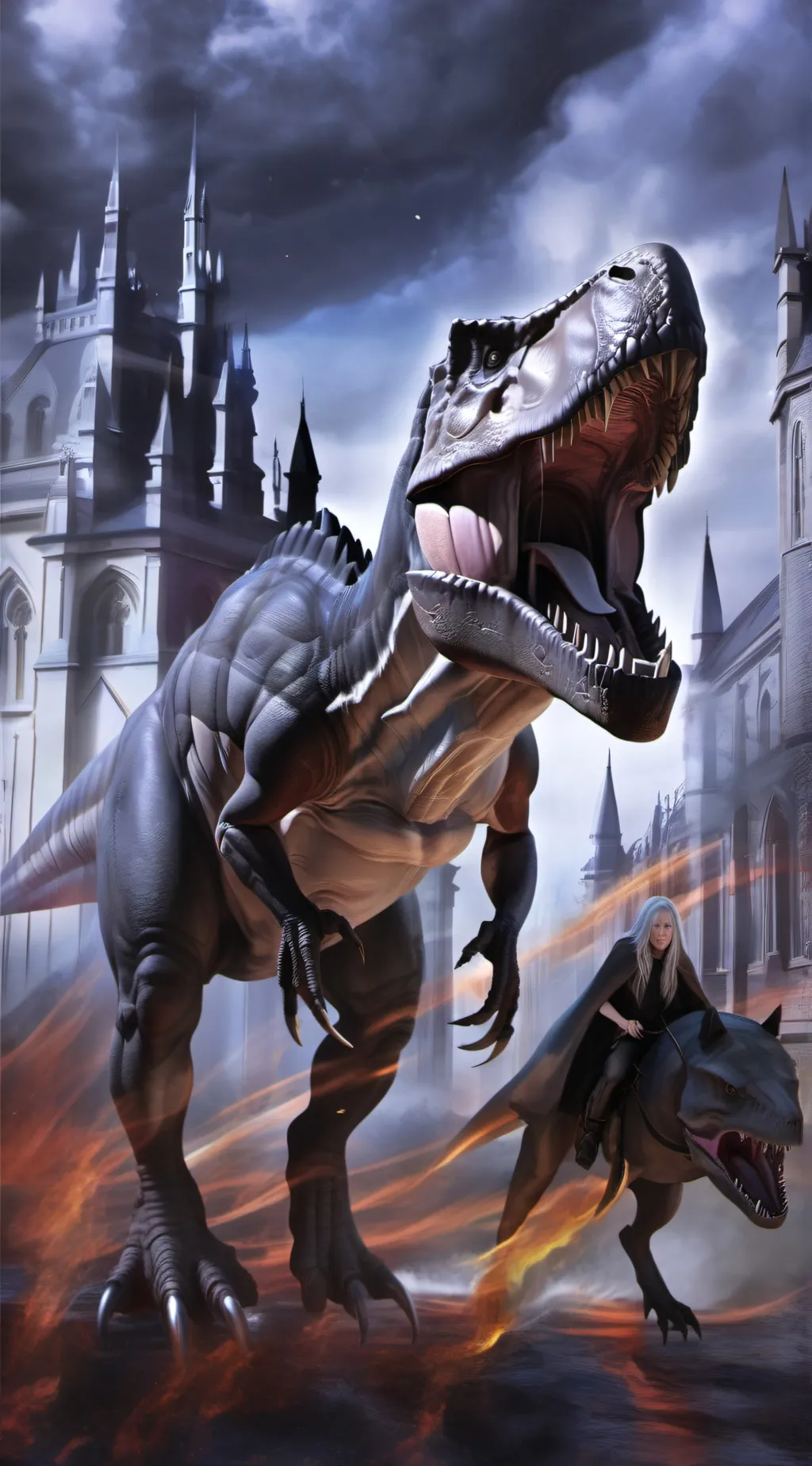 ai character: a T-Rex background