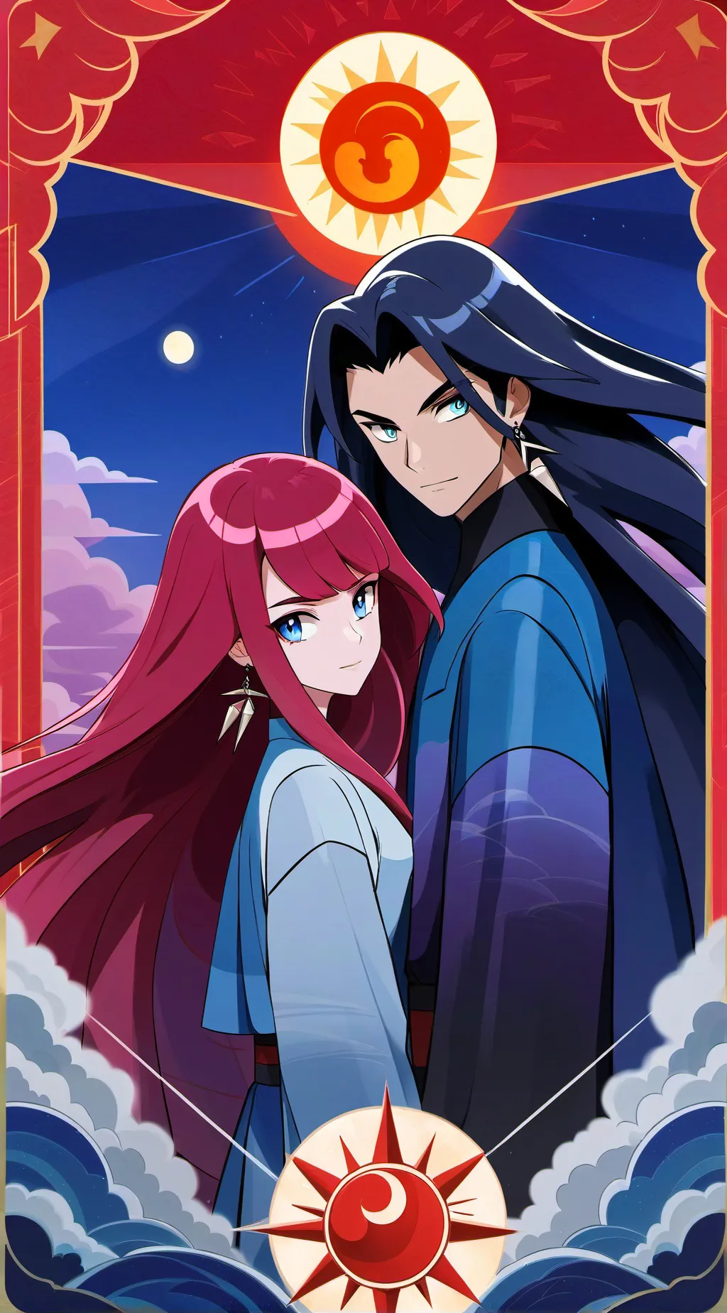 ai character: Sun and Moon  background
