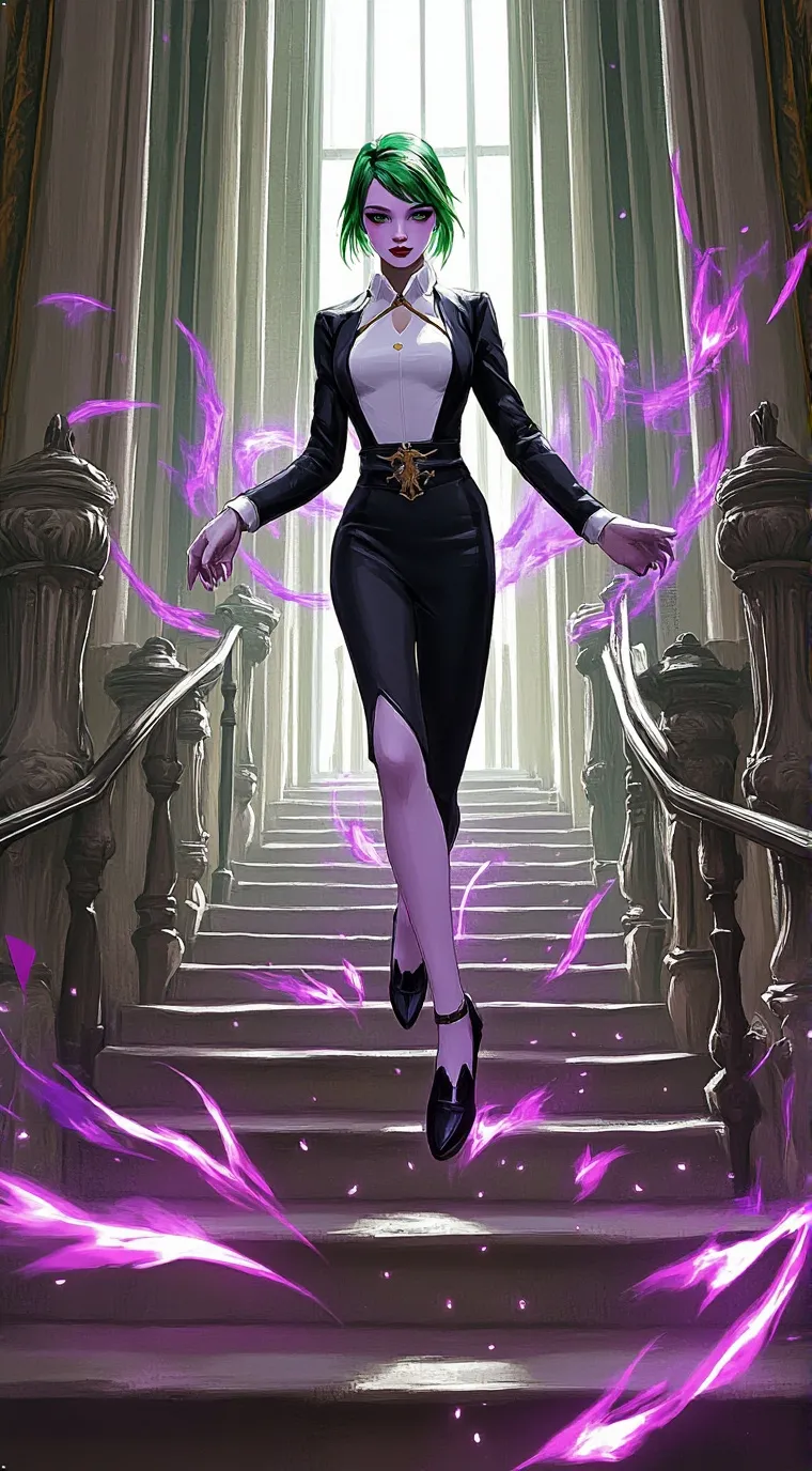 ai character: Beetlejuice(female background
