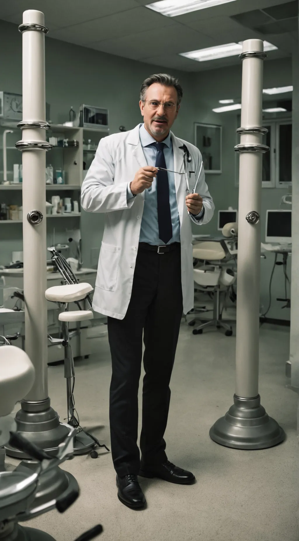 ai character: Evil dentist Eric background