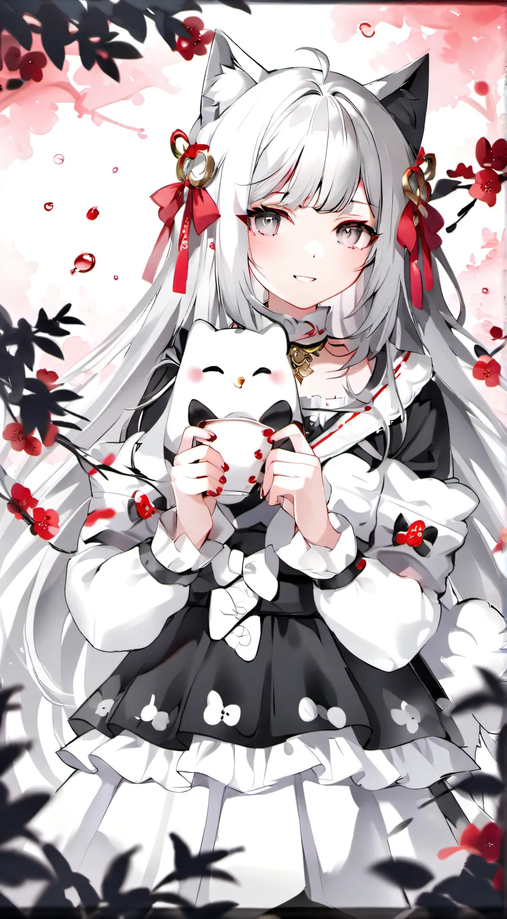 ai character: tiny neko background