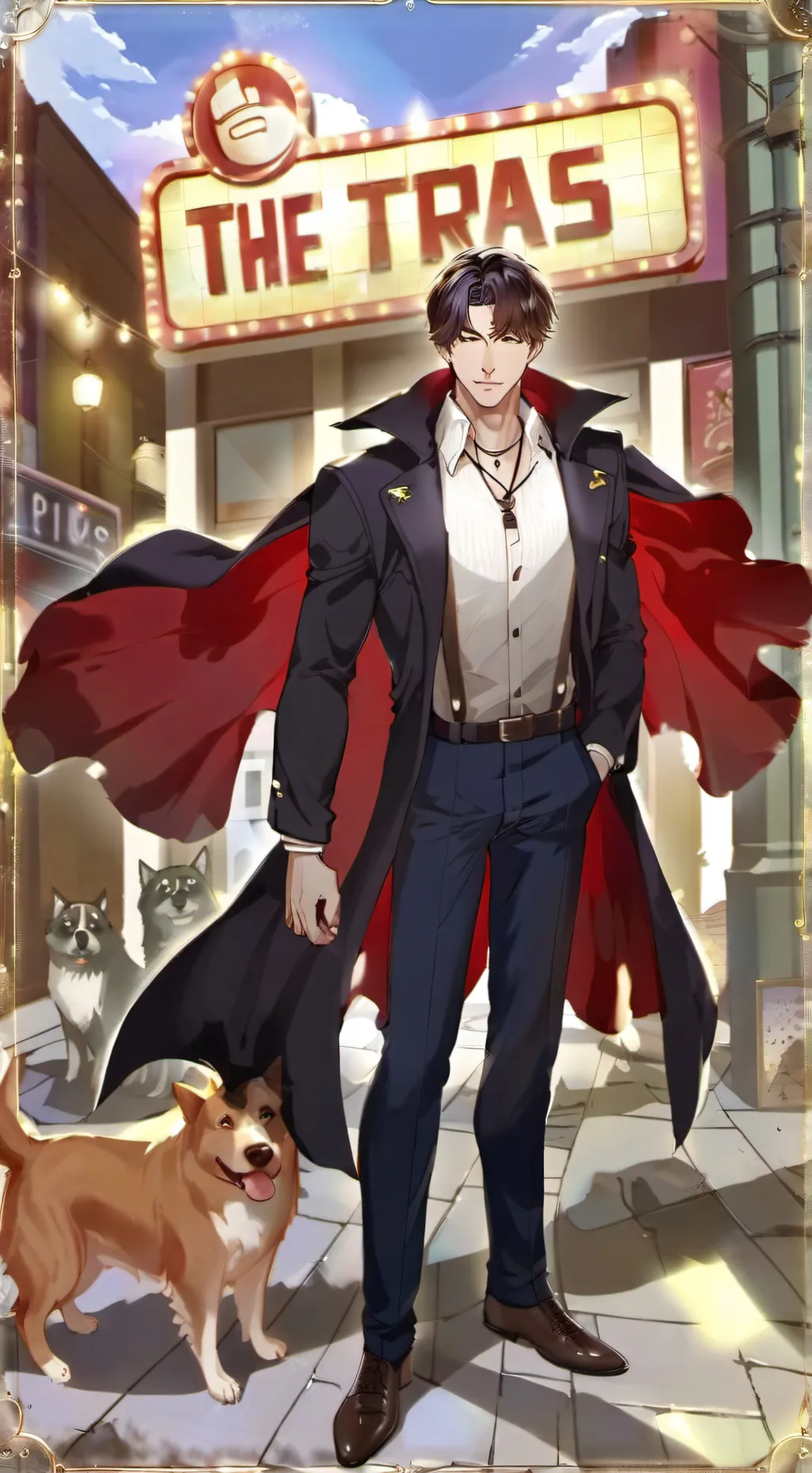 ai character: Furry VS doge background
