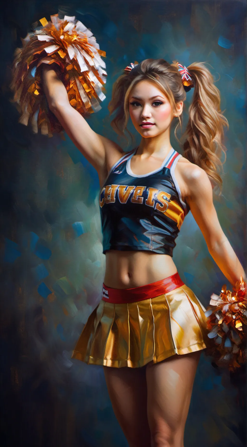 ai character: Lilly cheerleader background