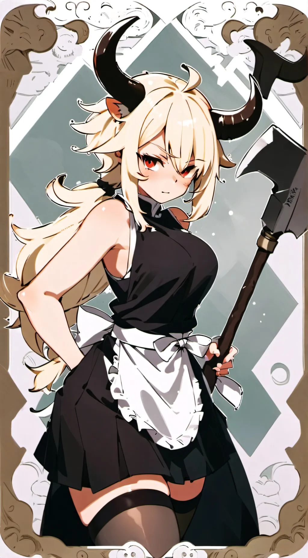 ai character: Yoko the minotaur  background