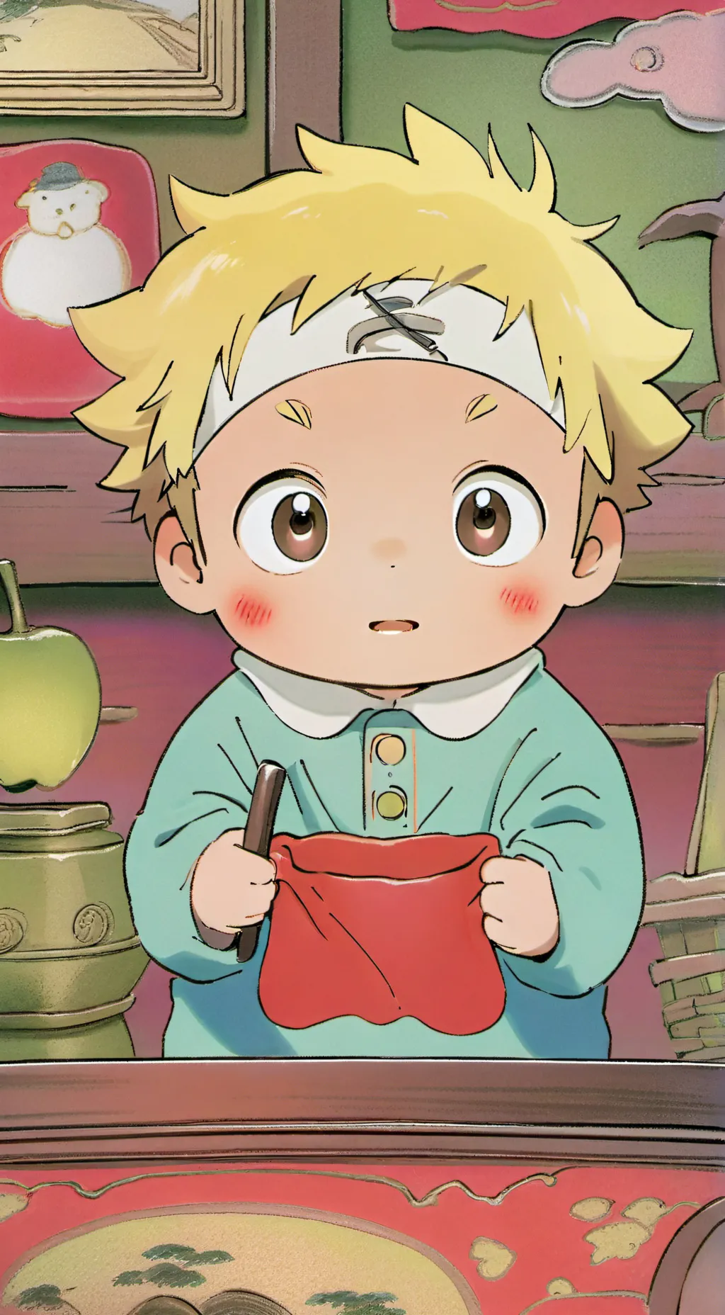 ai character: Baby cousin  background