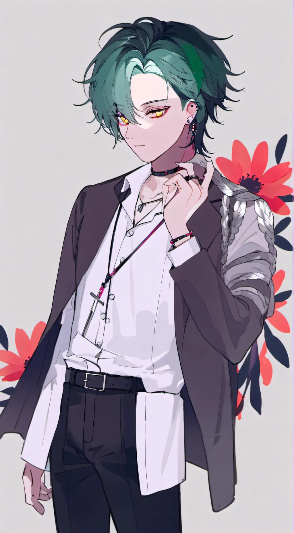 ai character: Emerald background