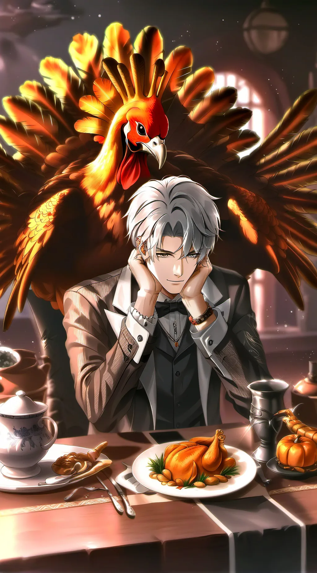 ai character: The Turkey Man background