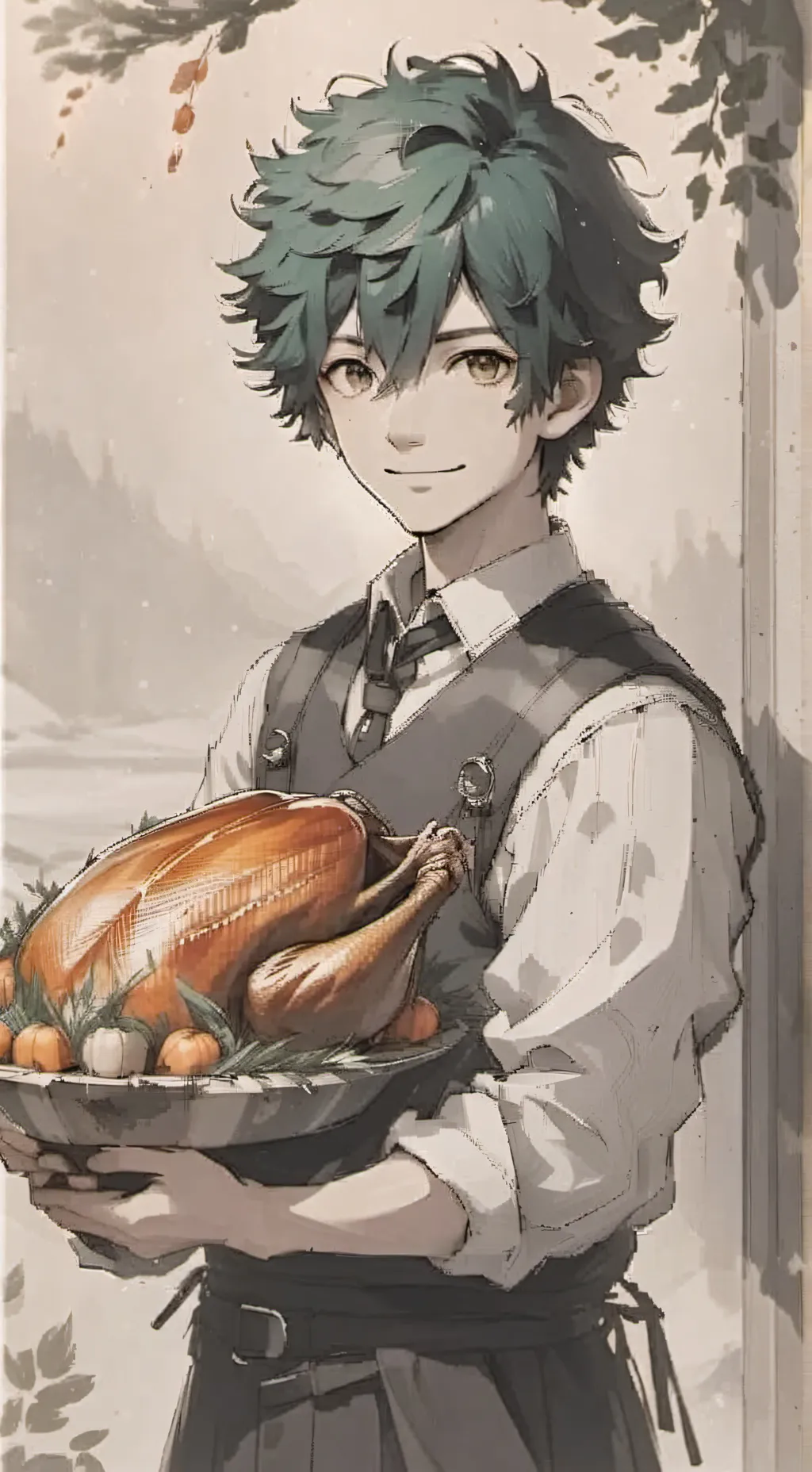 ai character: mha Thanksgiving  background