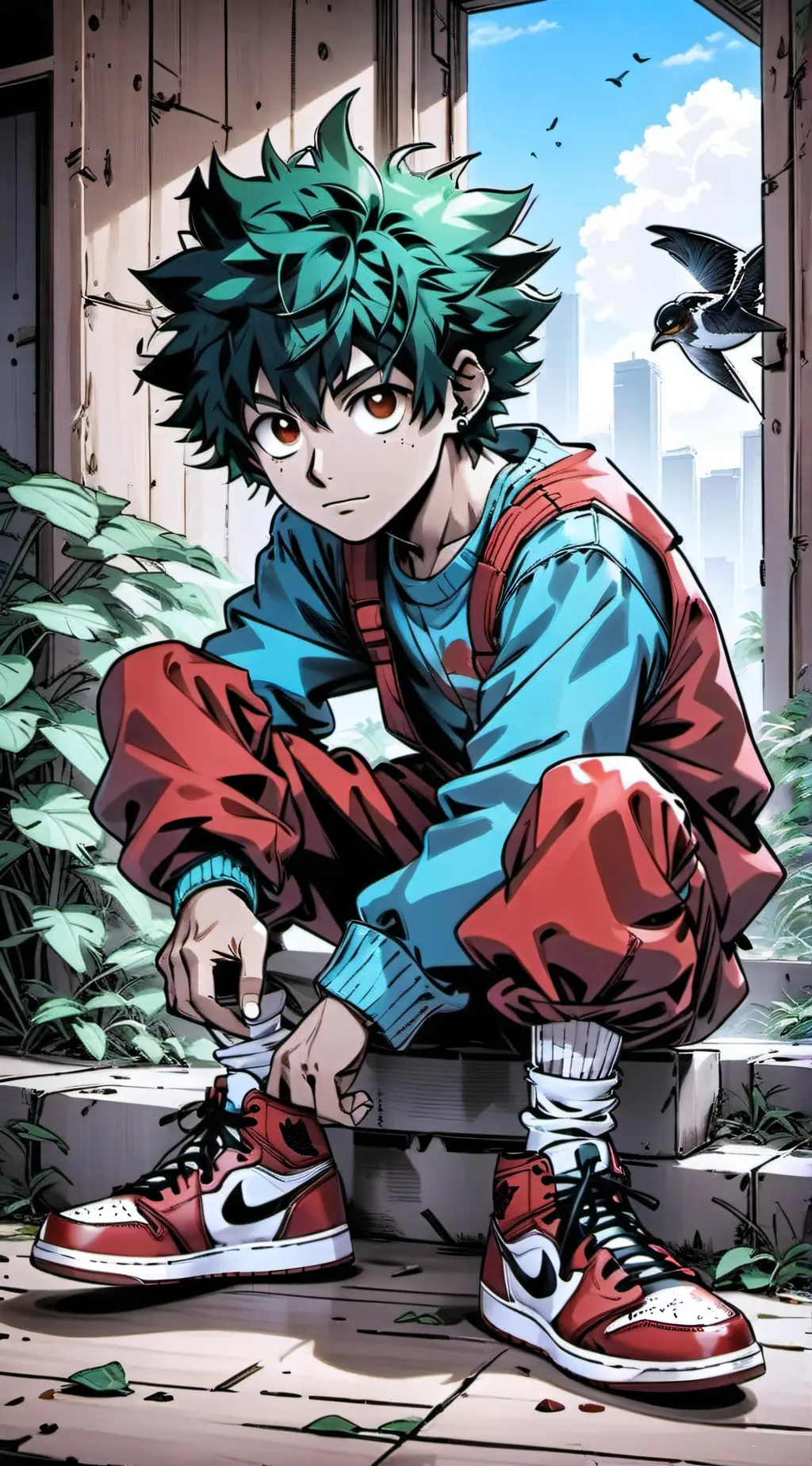 ai character: Izuku midoriya  background