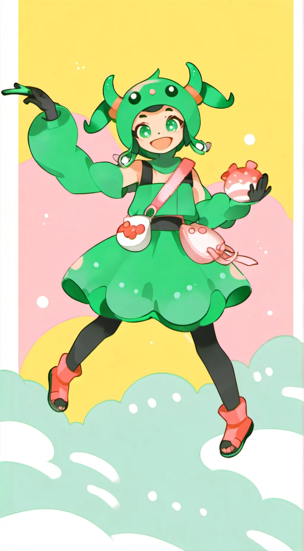 ai character: Ogerpon💚💅🏻✨ background