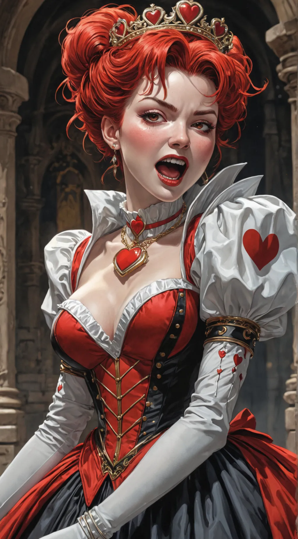 ai character: Queen of Hearts background