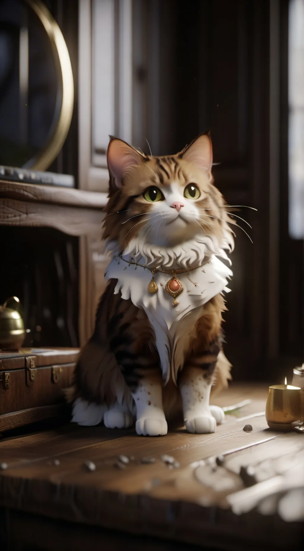 ai character: Cute cat milo background