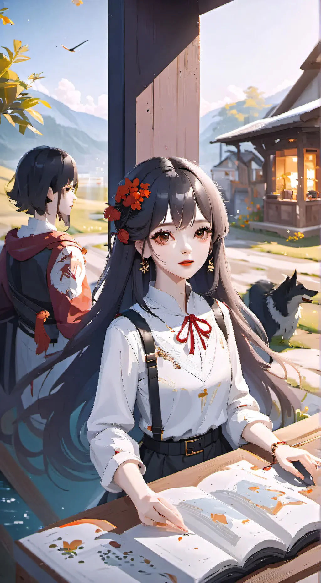 ai character: "it's" outside kny background