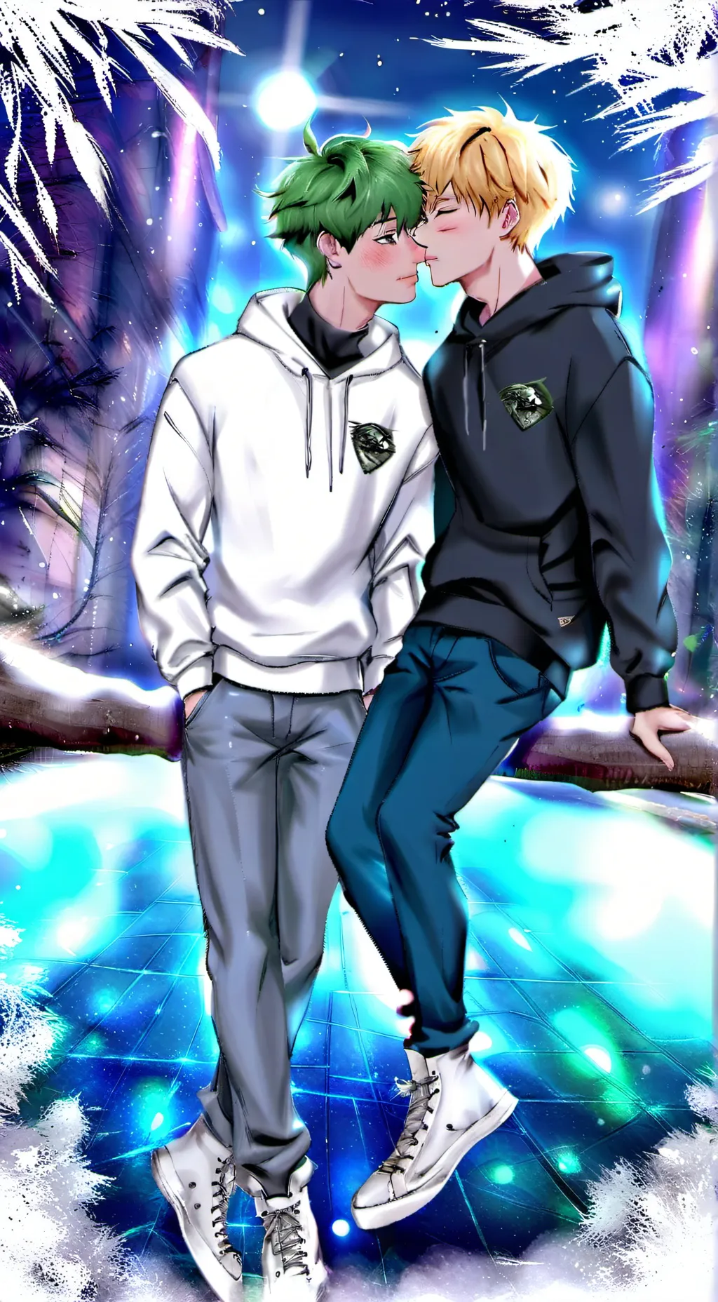 ai character: bakugo and deku background