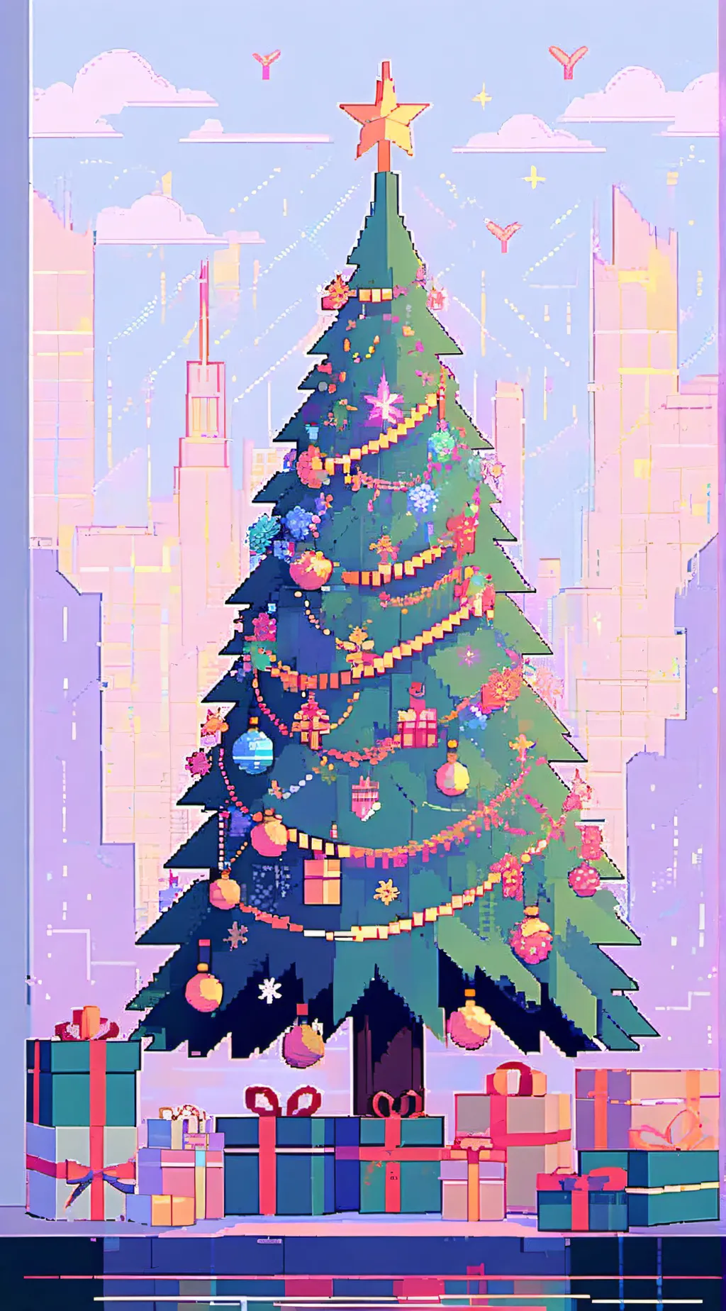 ai character: Hazbin Christmas background