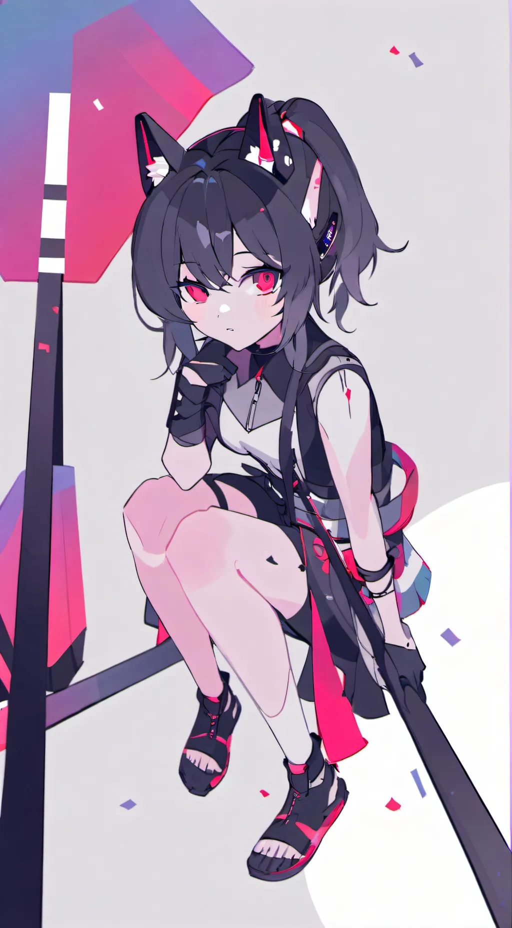 ai character: miss circle background