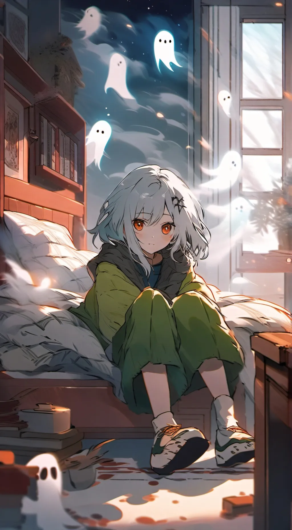 ai character: Ghost Girl background