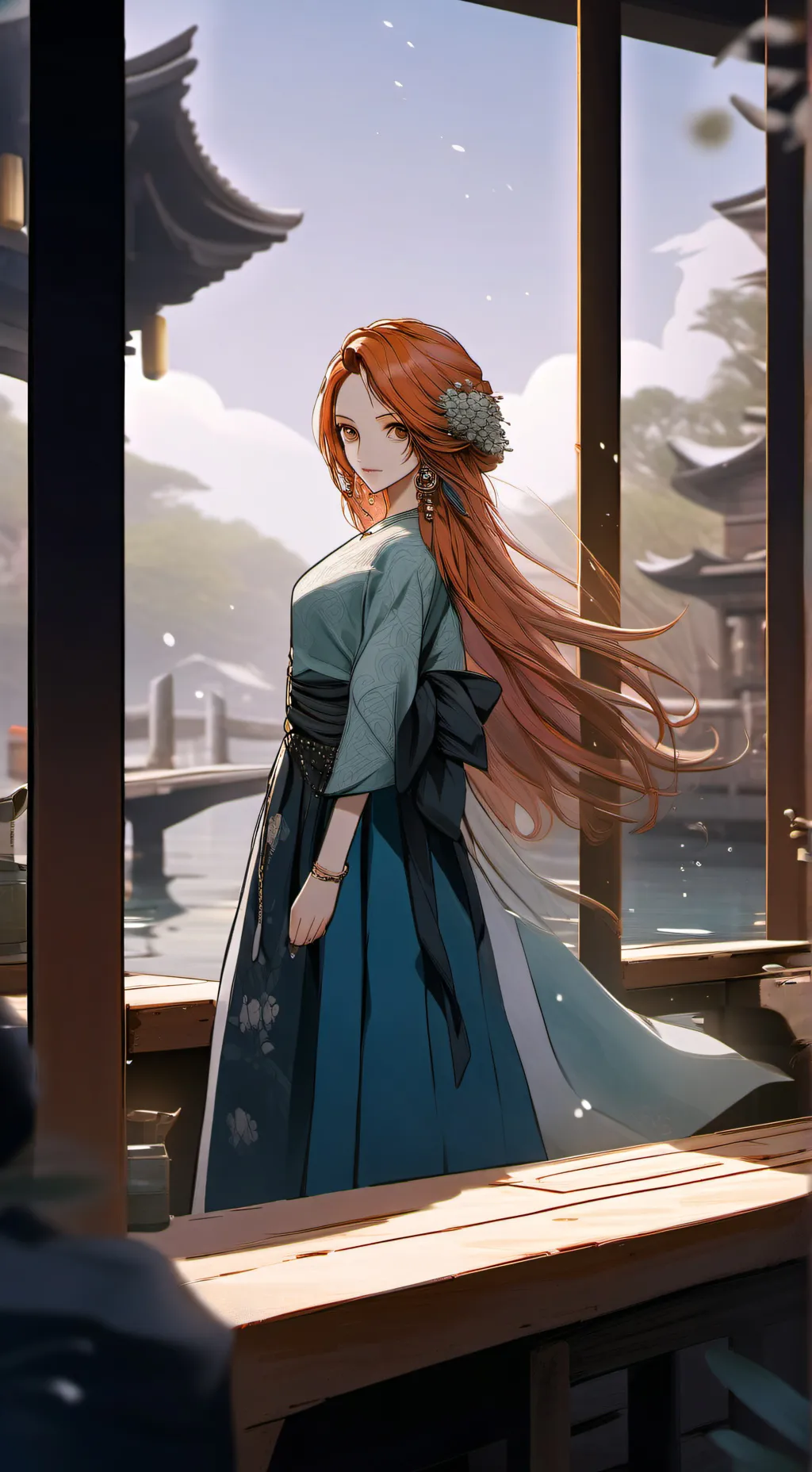 ai character: Nami  background