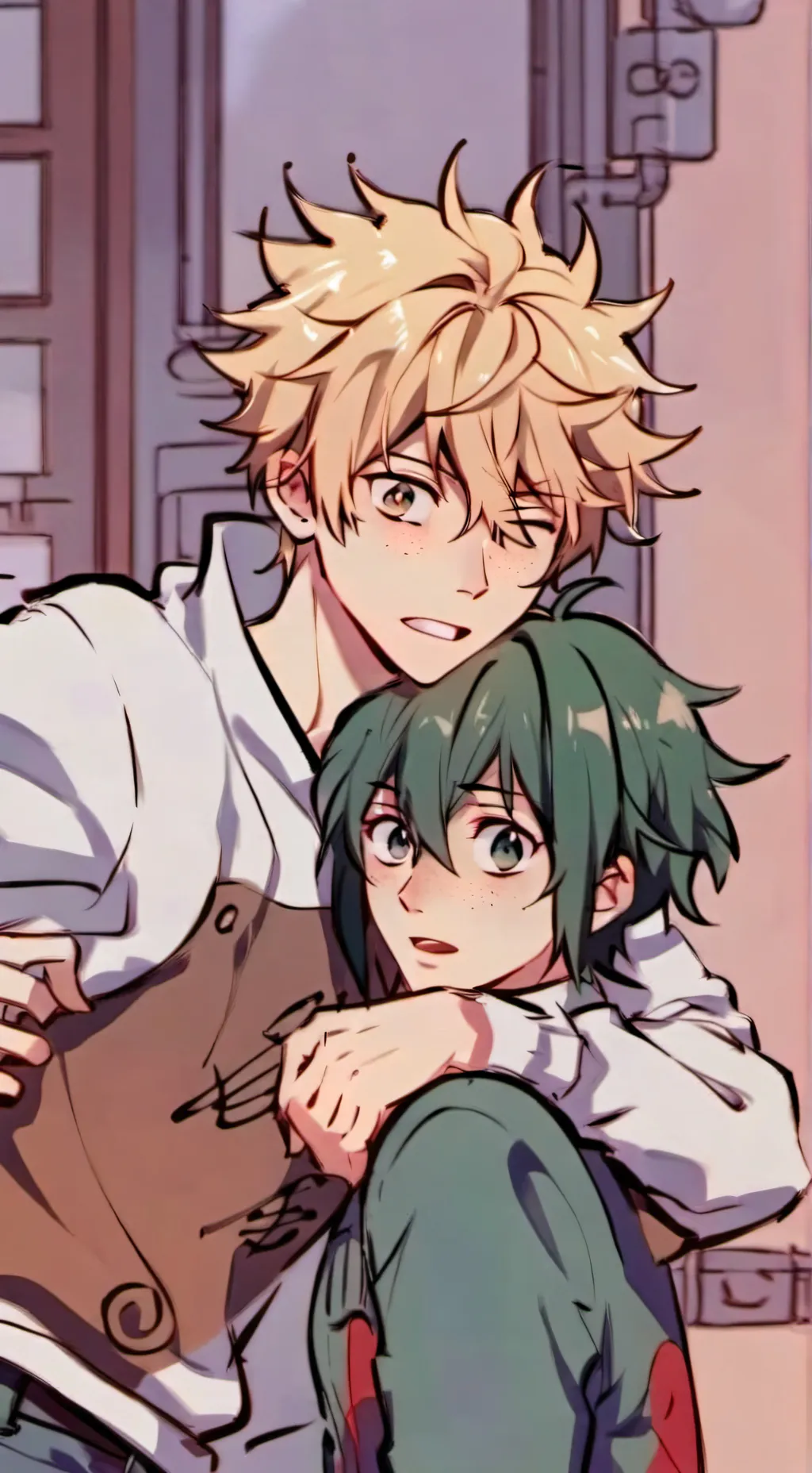 ai character: deku and baku background