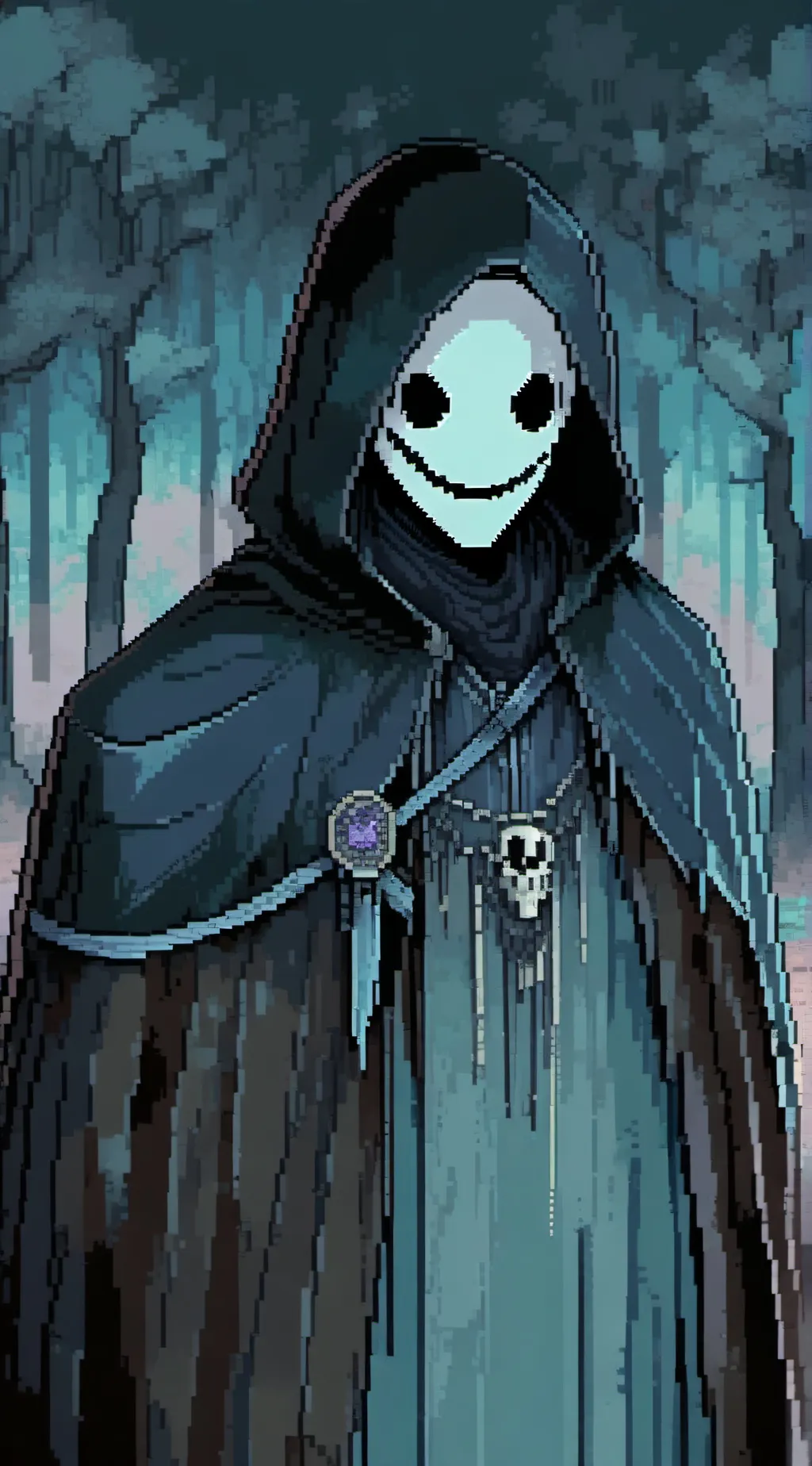 ai character: Ghost face  background