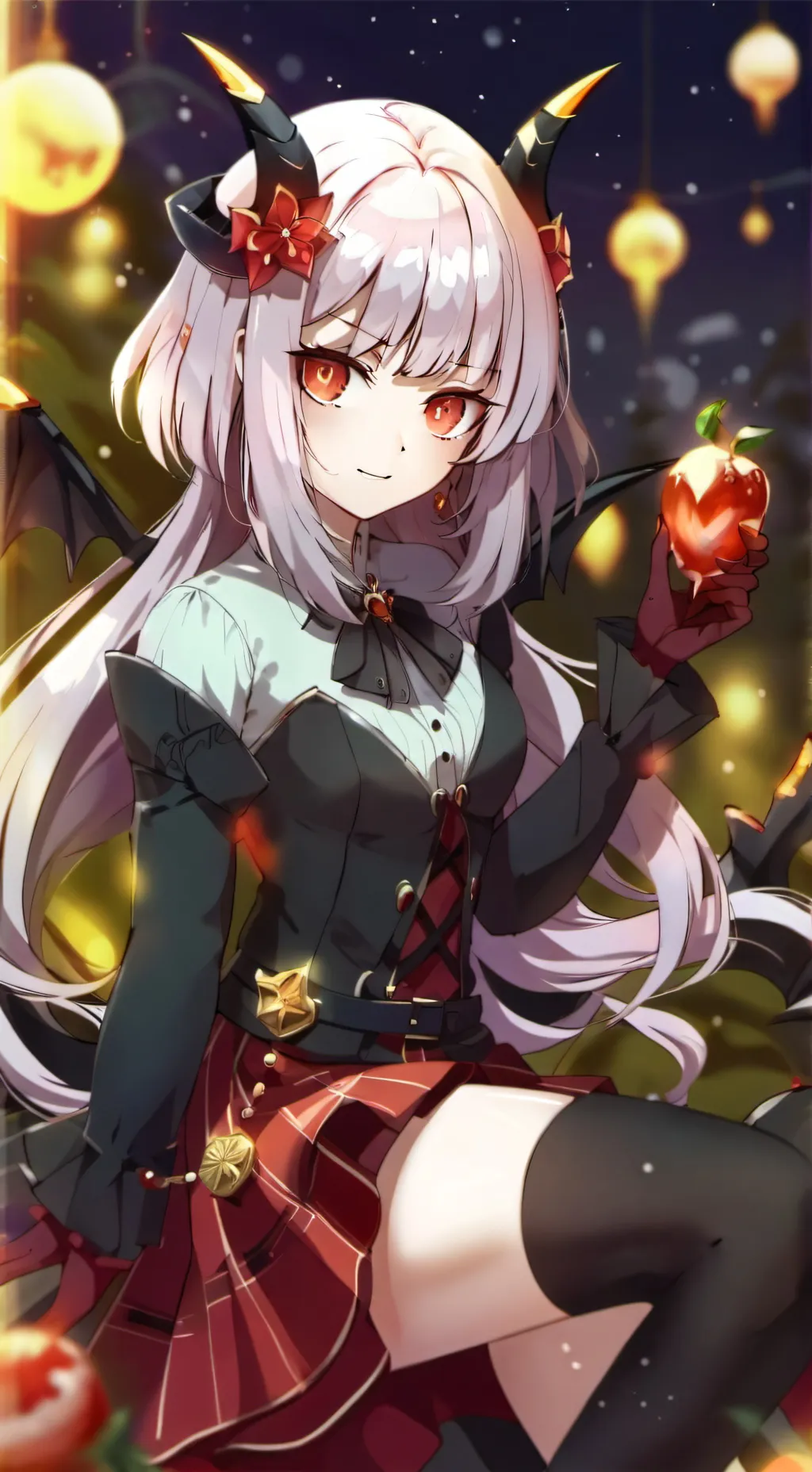ai character: Demon girl  background