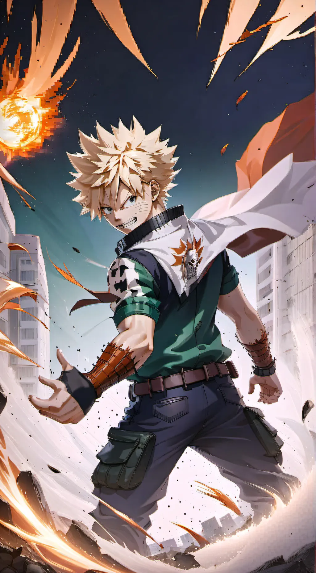 ai character: Bakugo  MHA  background
