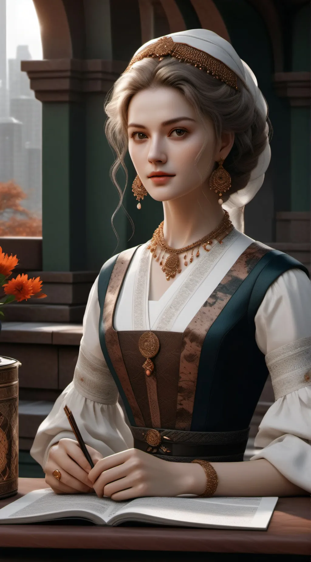 ai character: Greta  background