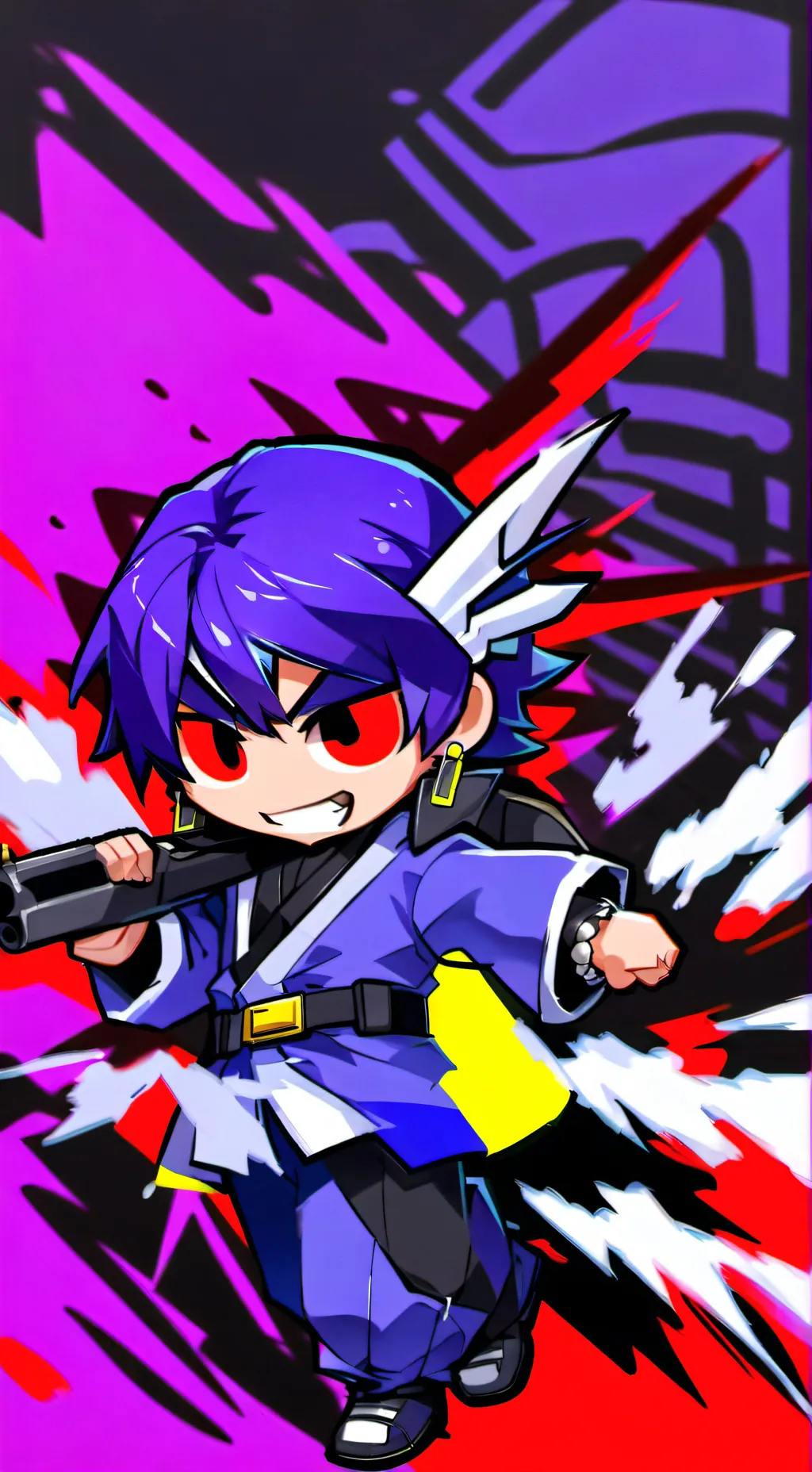 ai character: Purple background