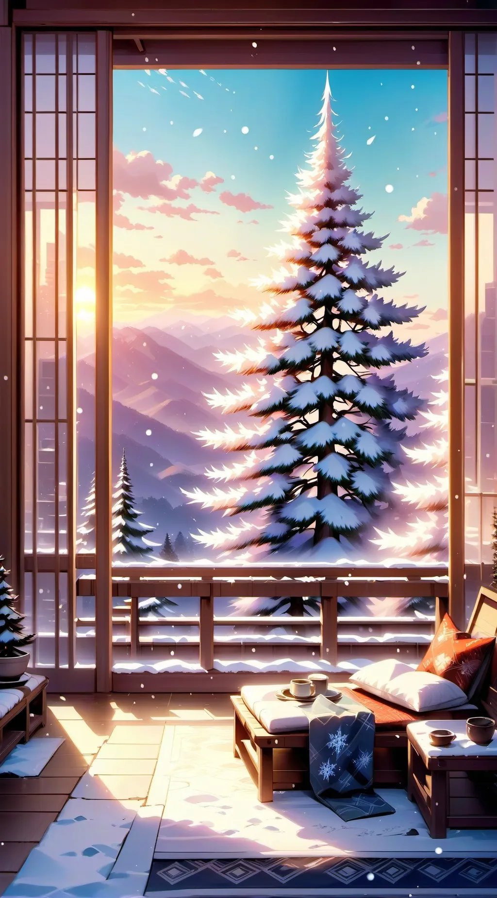 ai character: Mha Christmas  background
