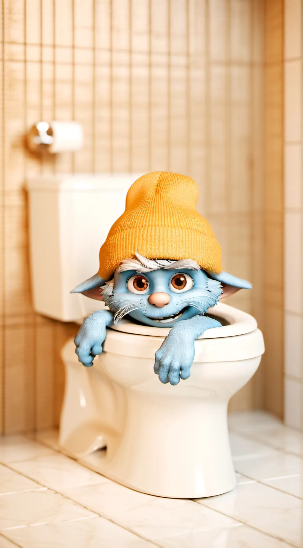 ai character: Skibidi Smurfcat background