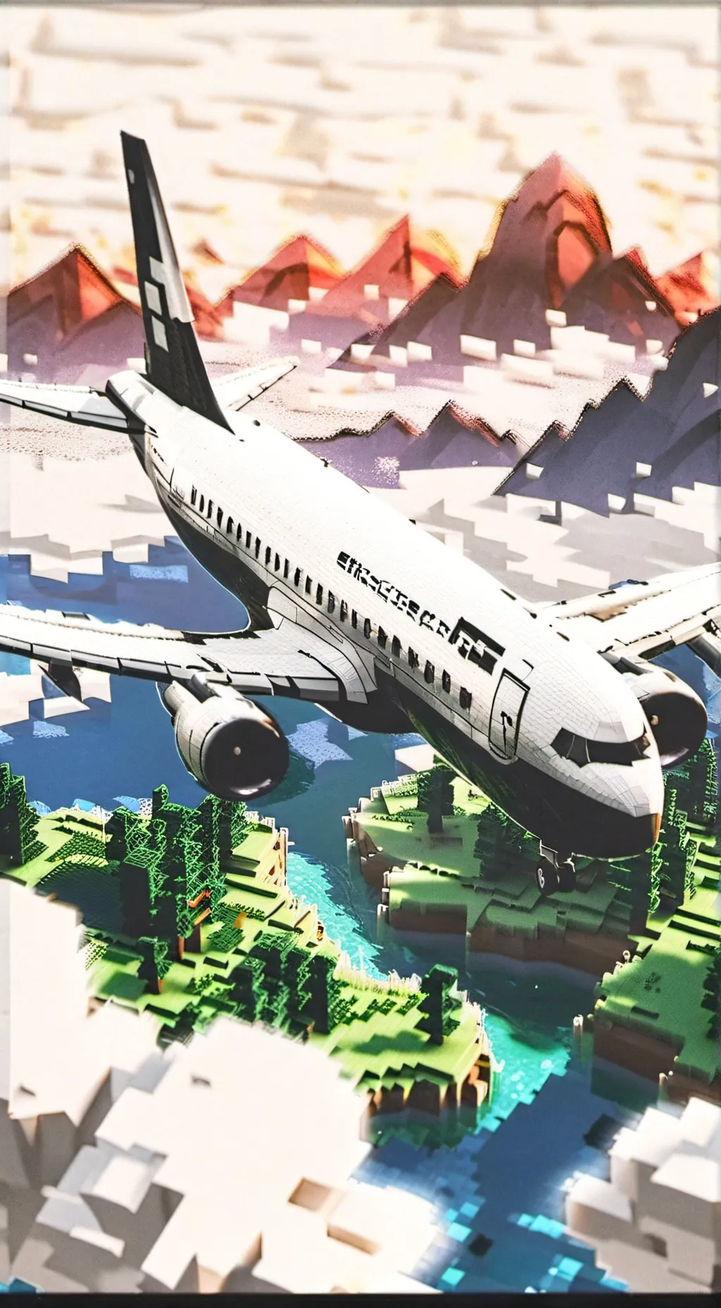 ai character: planes x Minecraft background