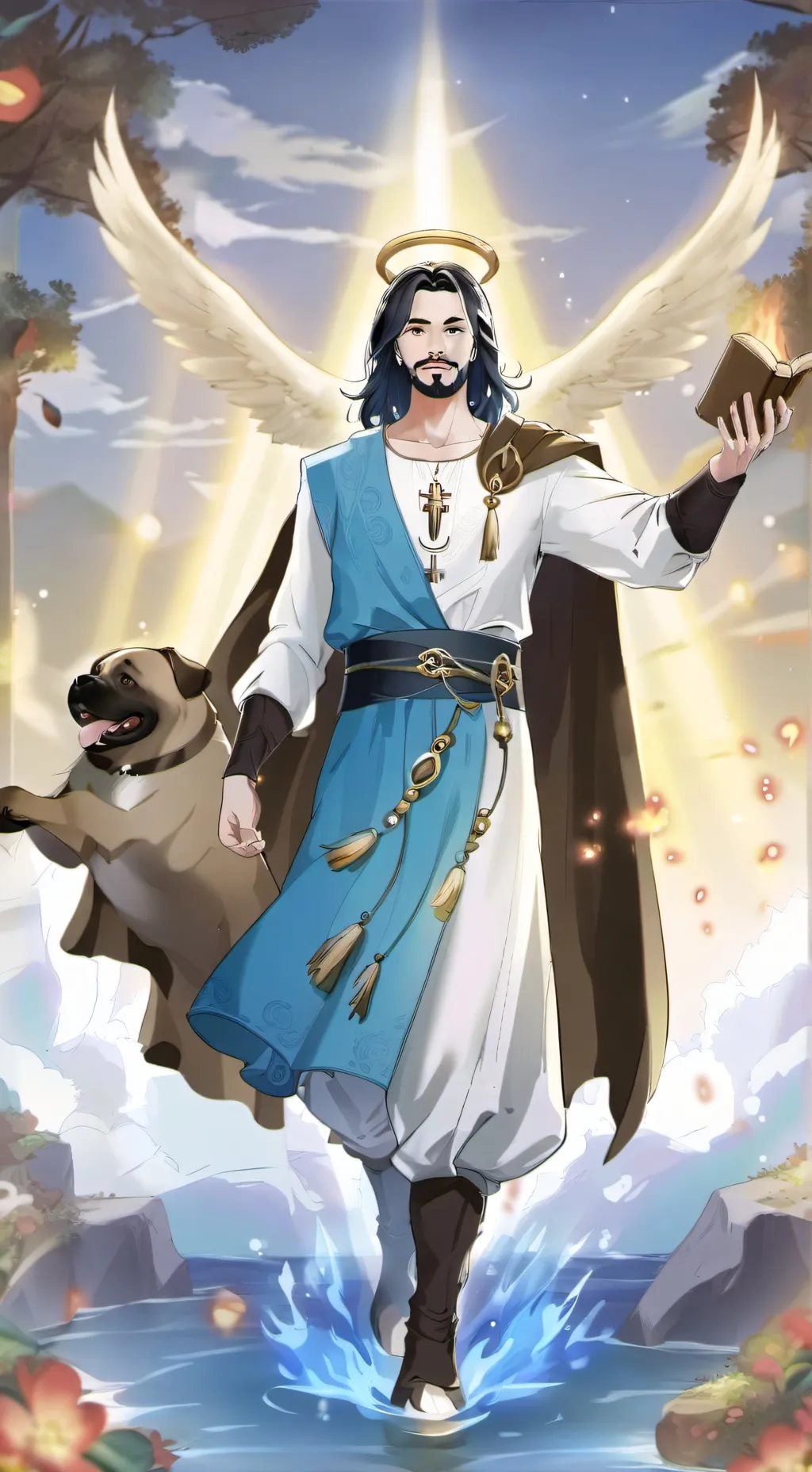 ai character: Super Saiyan Jesus background