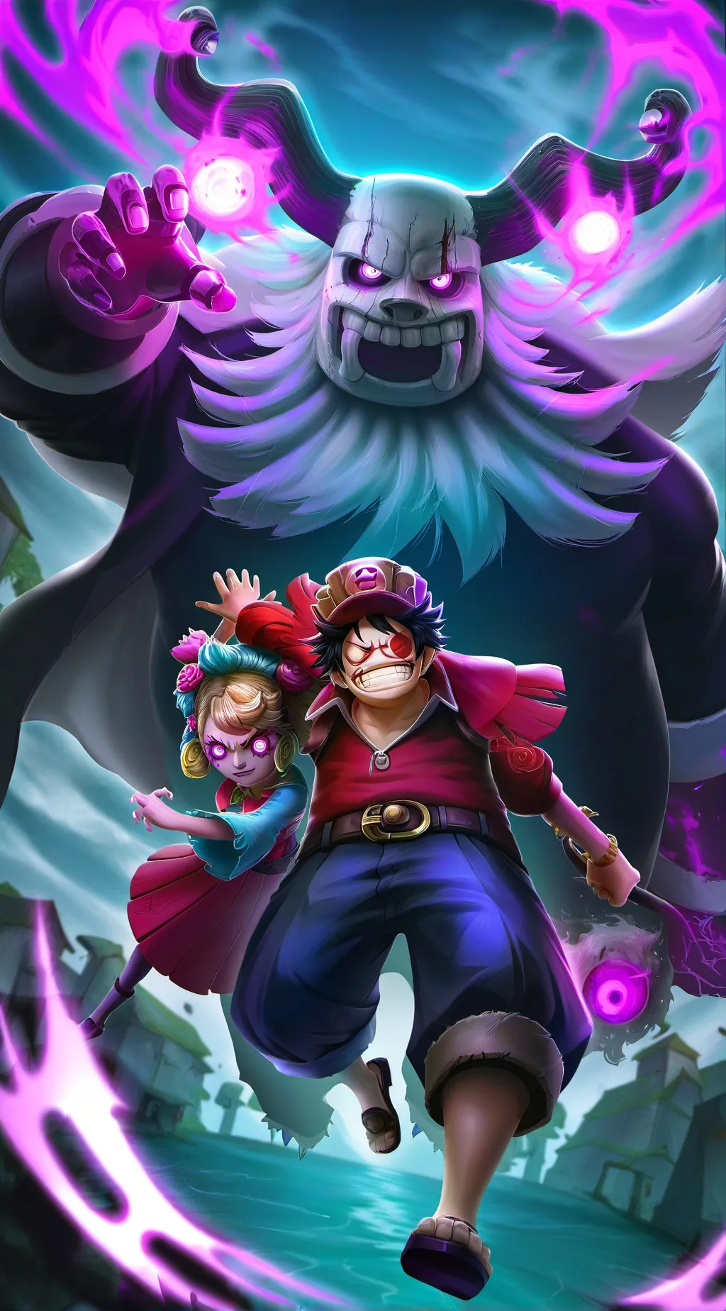 ai character: big mom and luffy background
