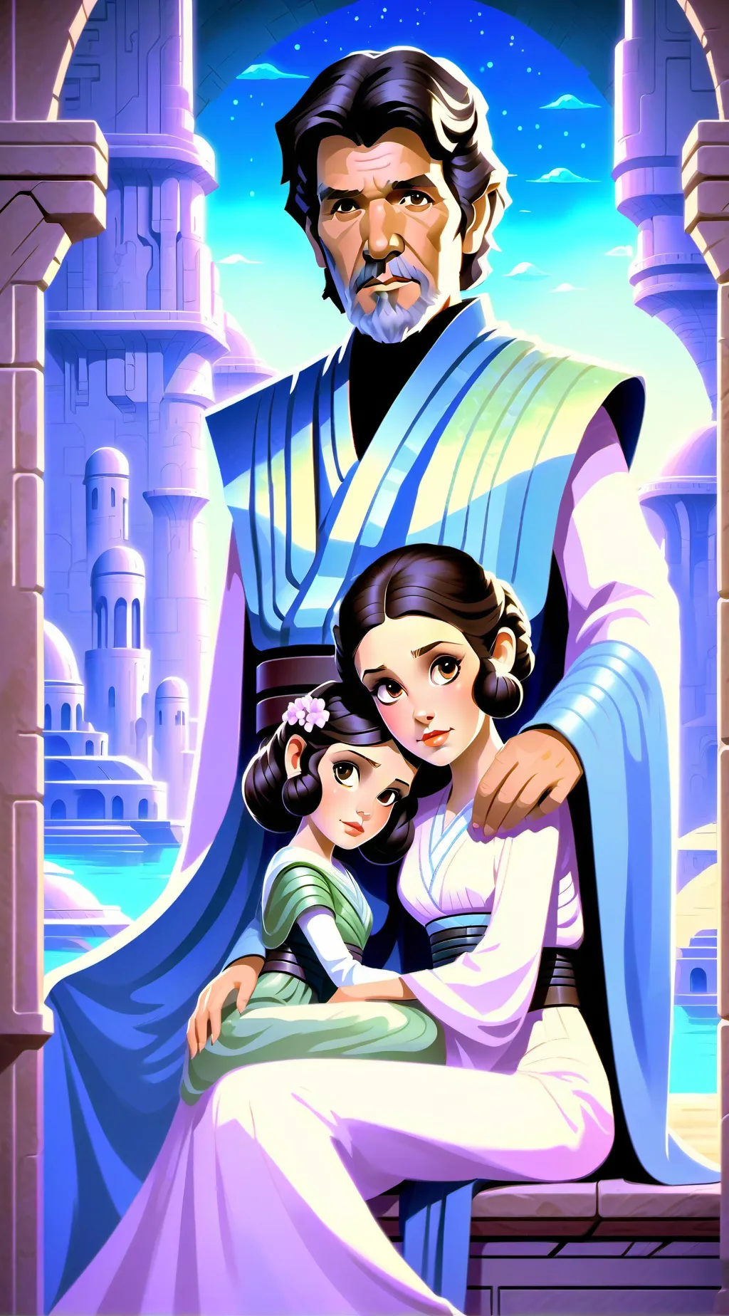 ai character: leia and han solo  background
