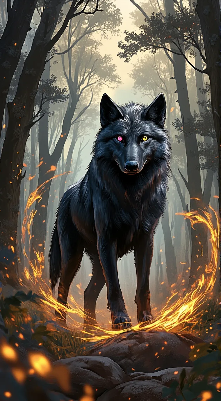 ai character: Nightwolf species. background