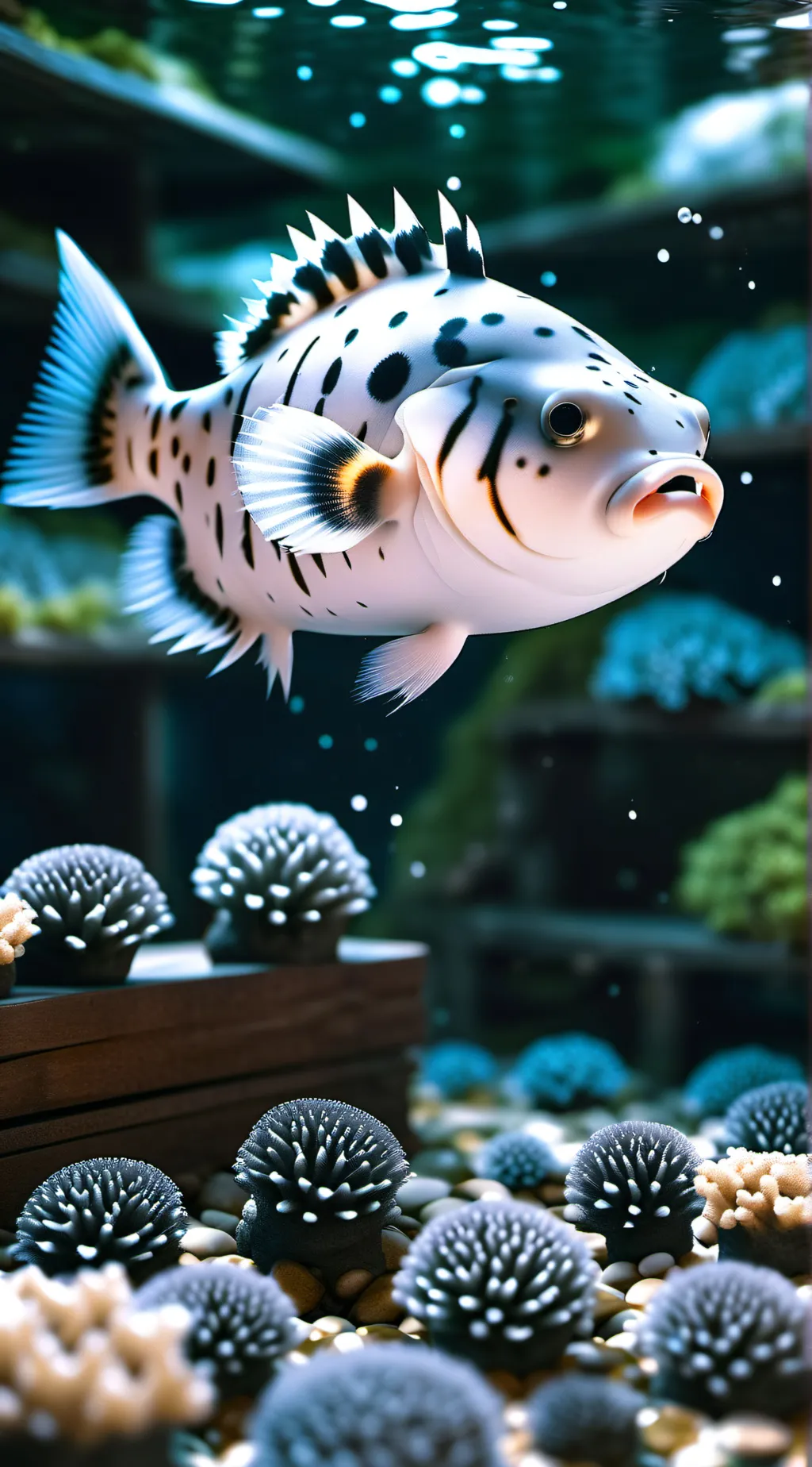 ai character: MHA puffer fish background