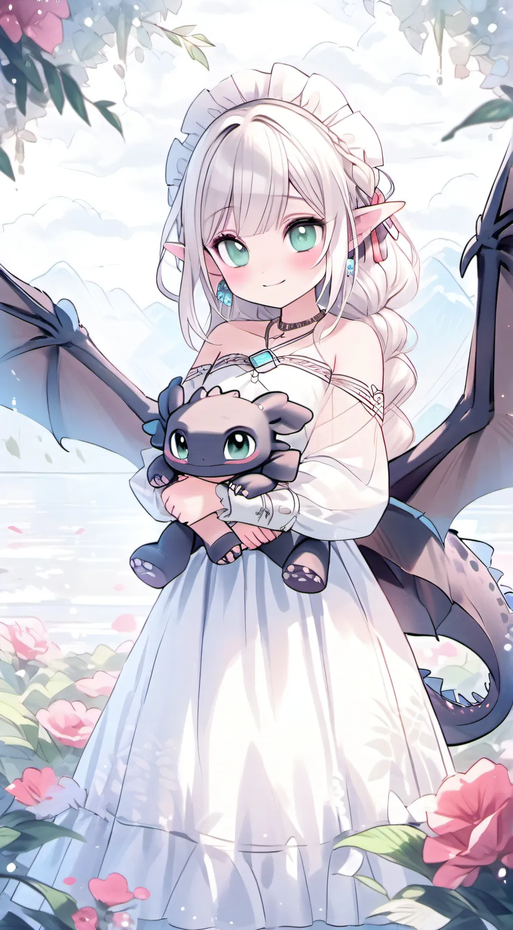 ai character: dragon girl  background