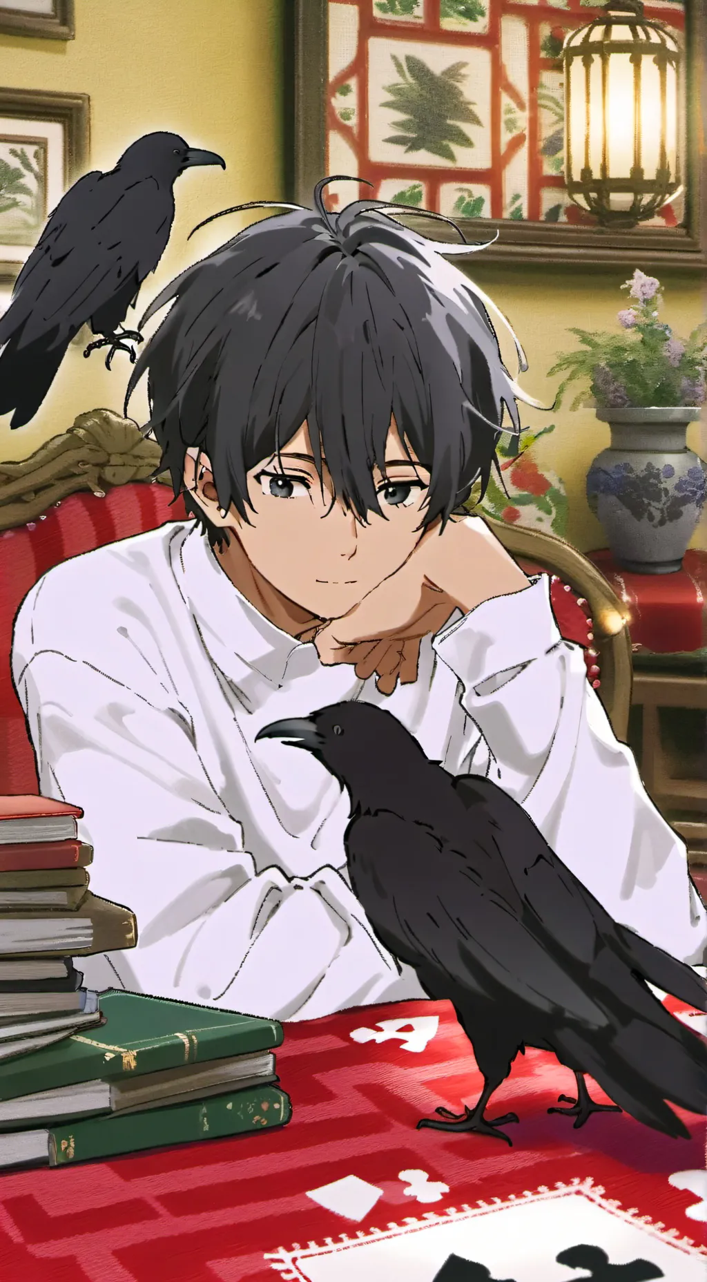 ai character: Raven Spirit Furry background