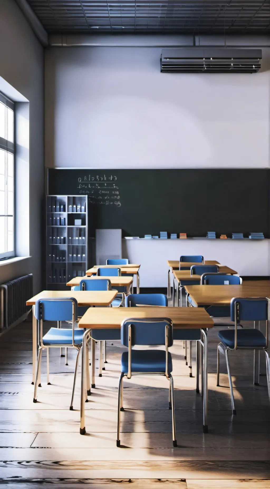 ai character: classroom background