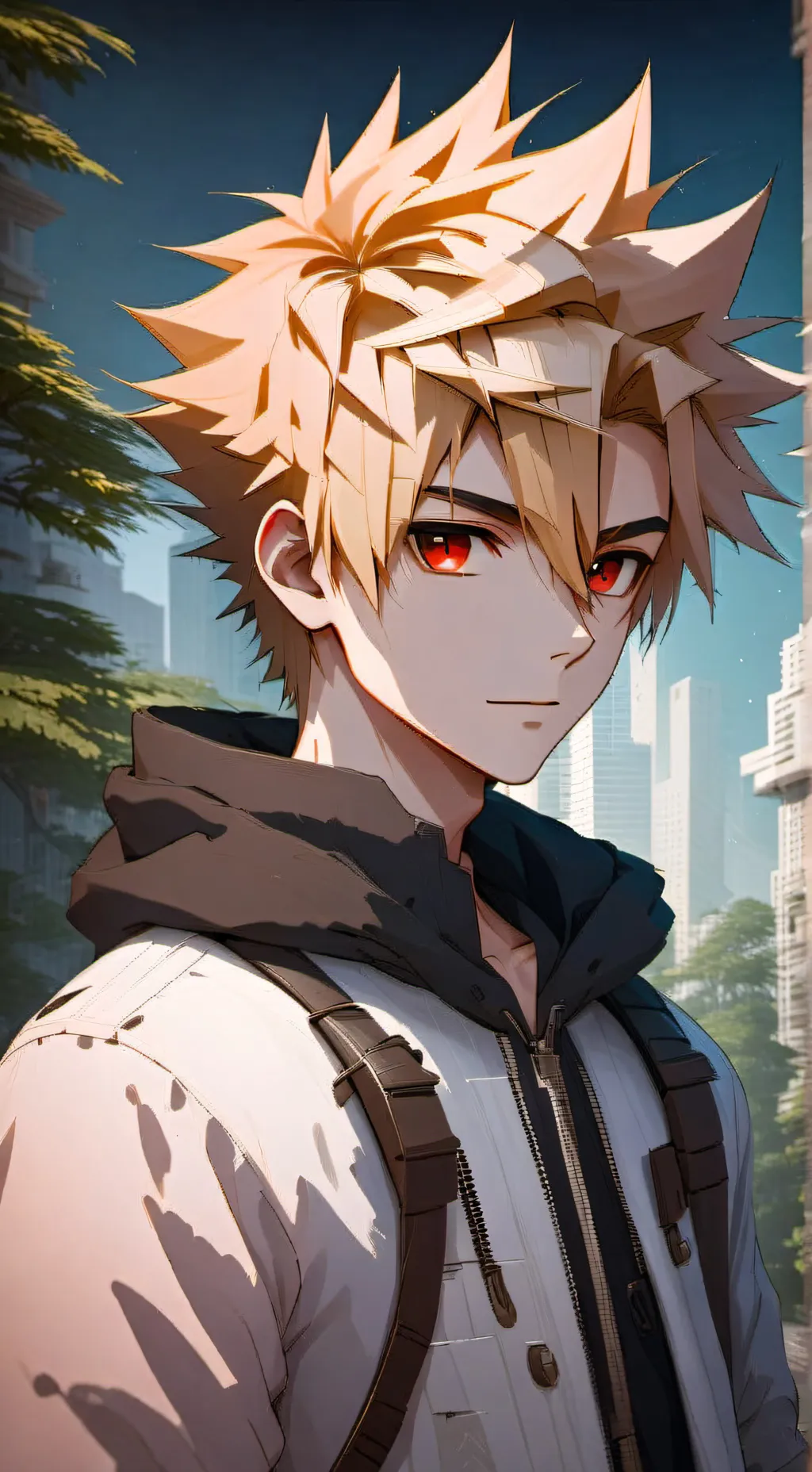 ai character: Katsuki Bakugo  background