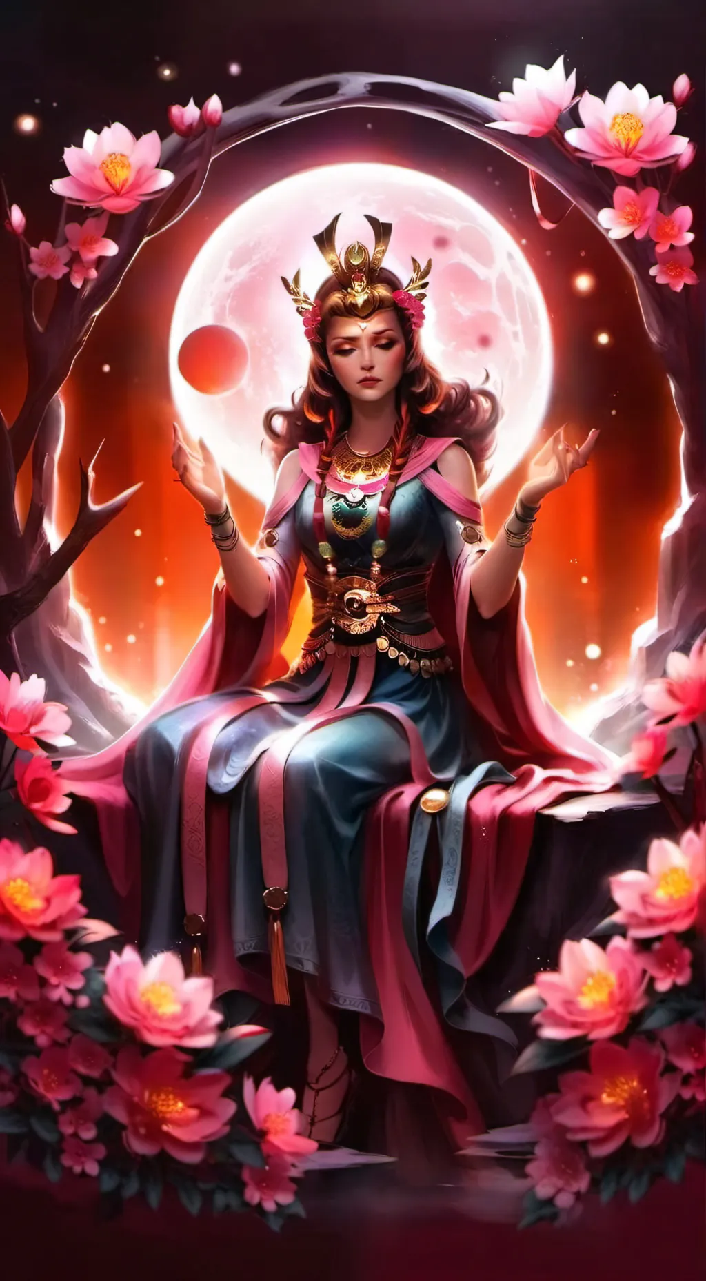 ai character: Goddess of Magic 🔮 background