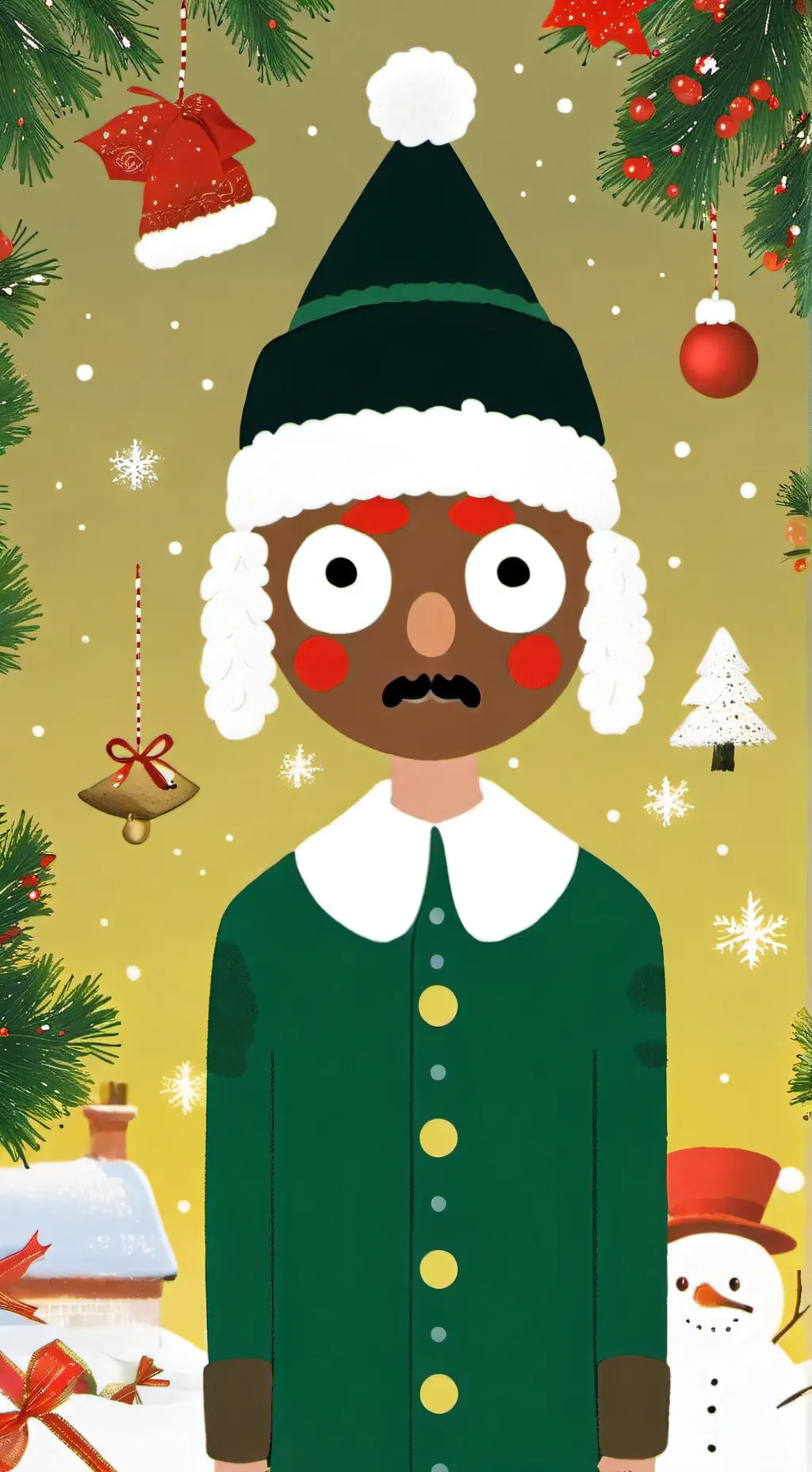 ai character: sprunki Xmas  background