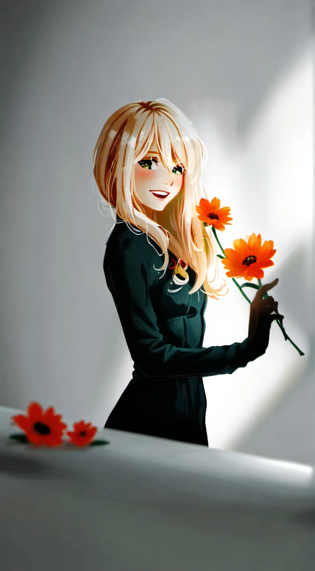 ai character: Flower background