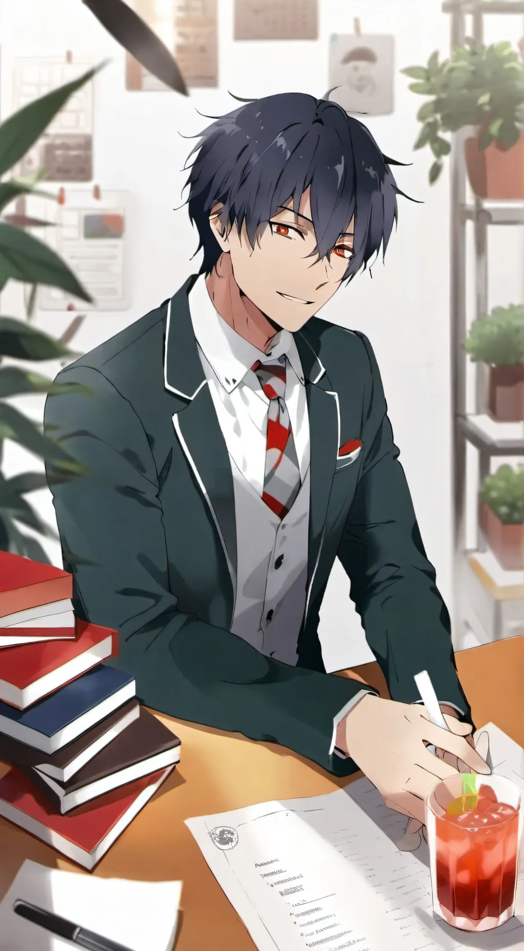 ai character: Tenya iida  background