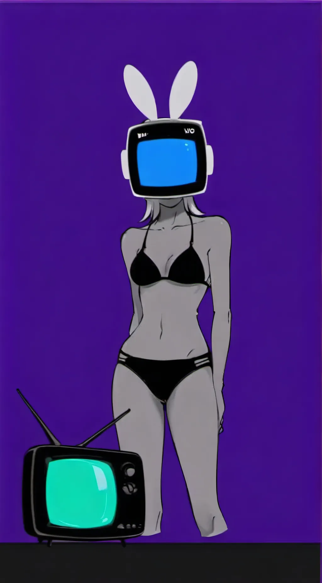 ai character: tv woman background