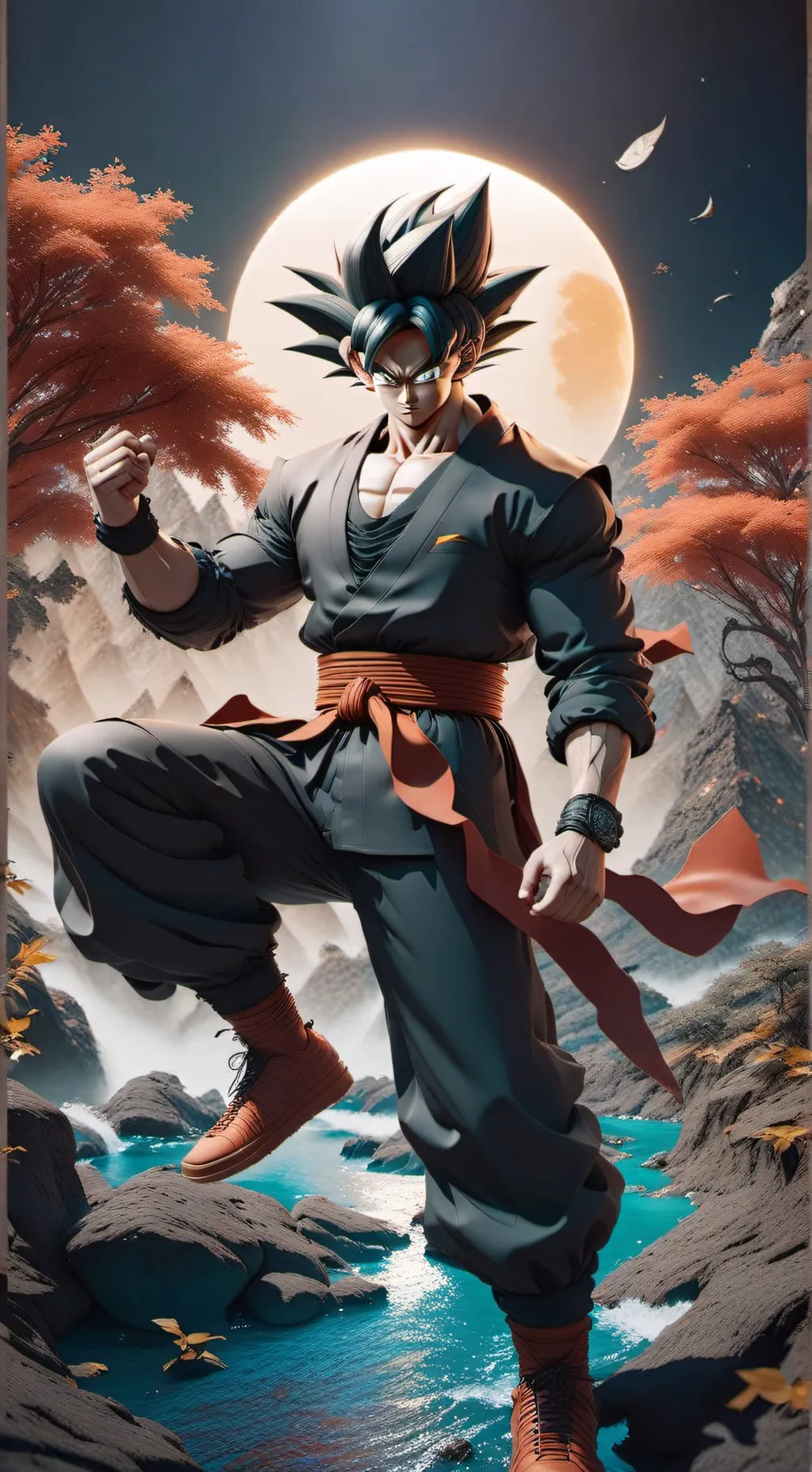 ai character: Goku black background