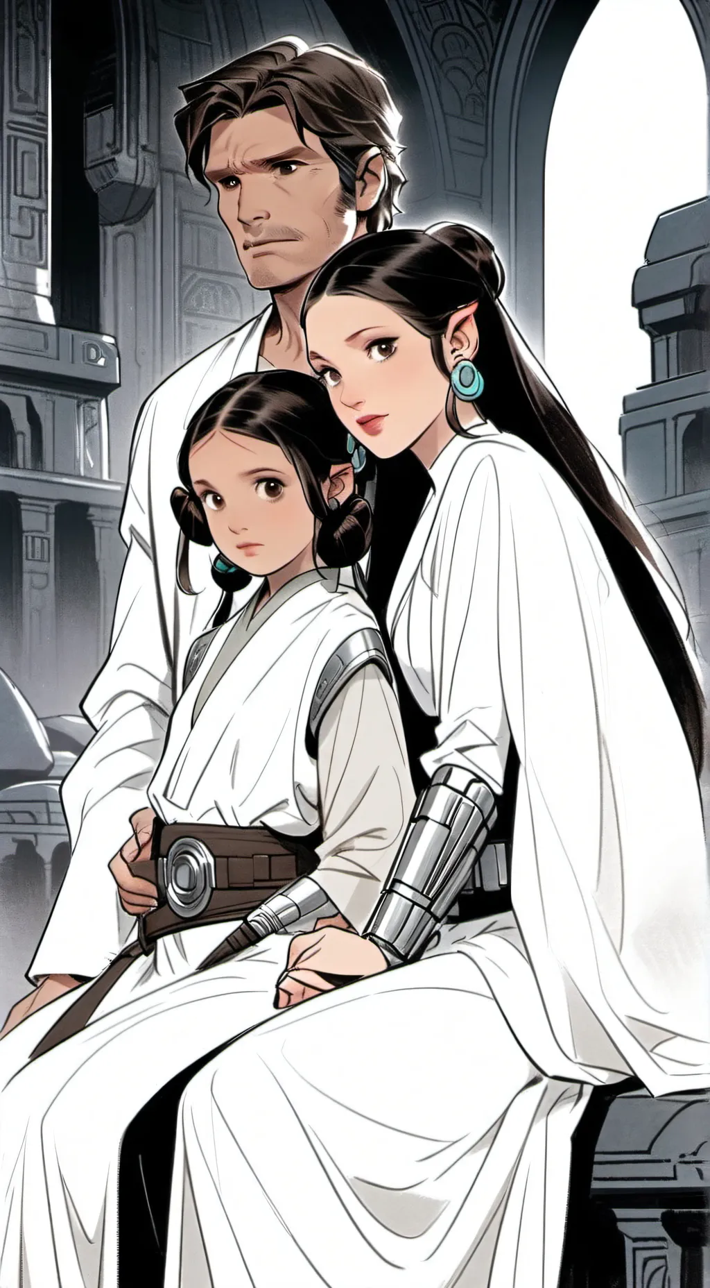 ai character: leia and han solo  background